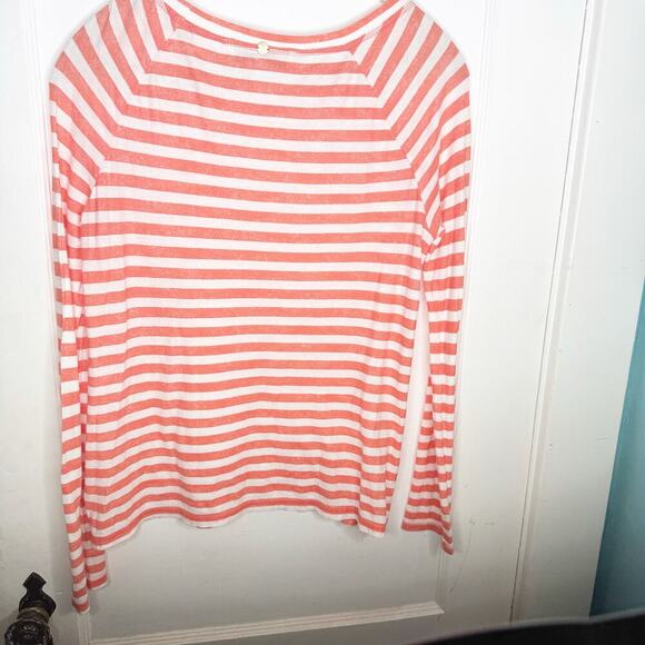 Trina Turk Crewneck Striped Long Sleeve Burnout Shirt Top Layering Classic Small - Picture 10 of 10